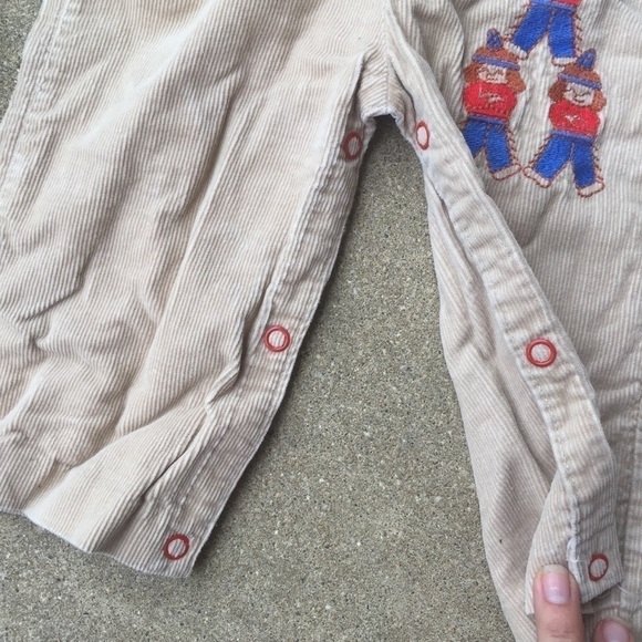 Vintage Corduroy Embroidered Overalls - Picture 4 of 7